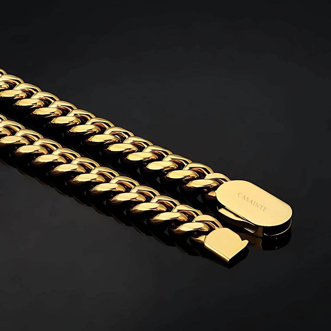 10mm Cuban Chain Gold - Casainte
