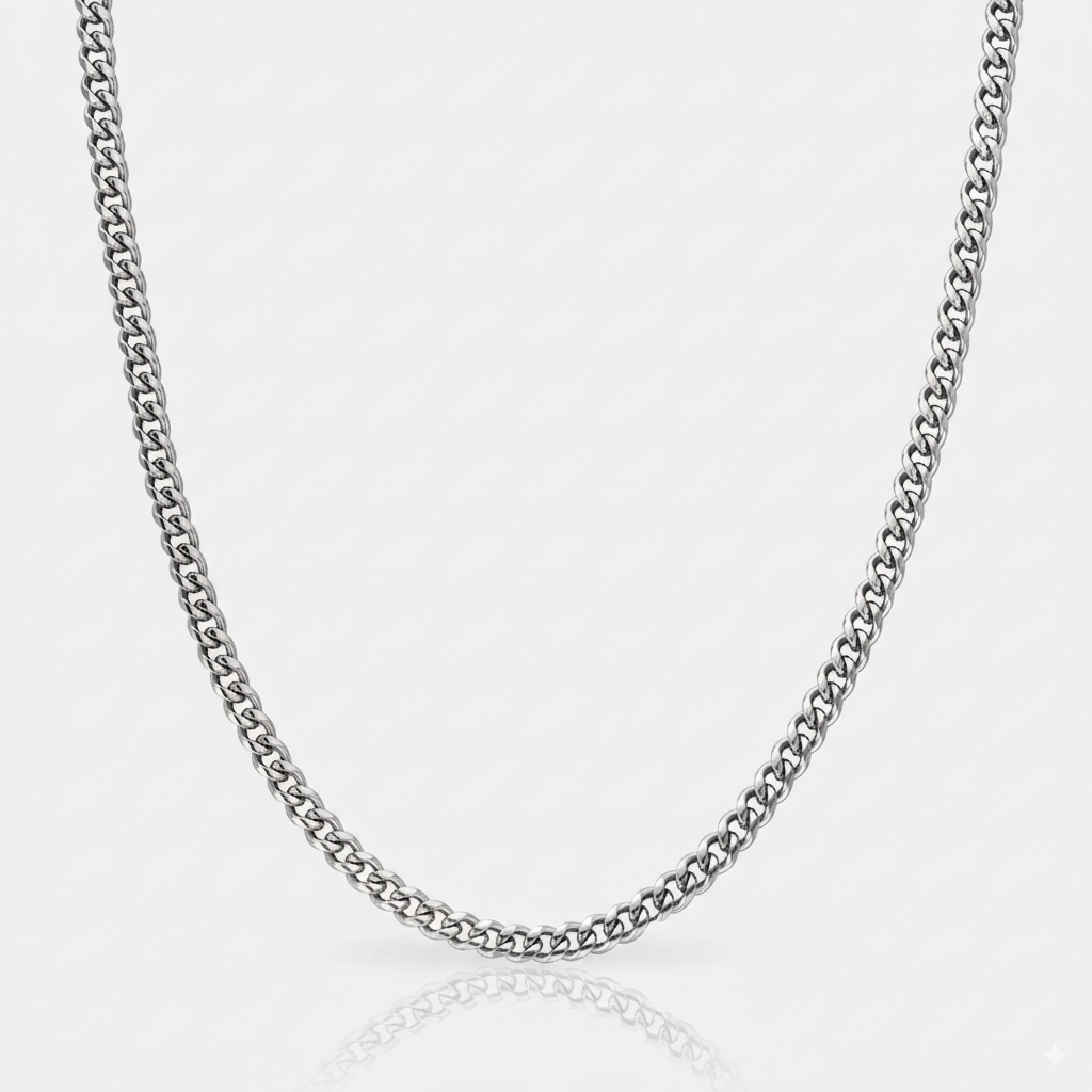 4mm Cuban Chain Silver