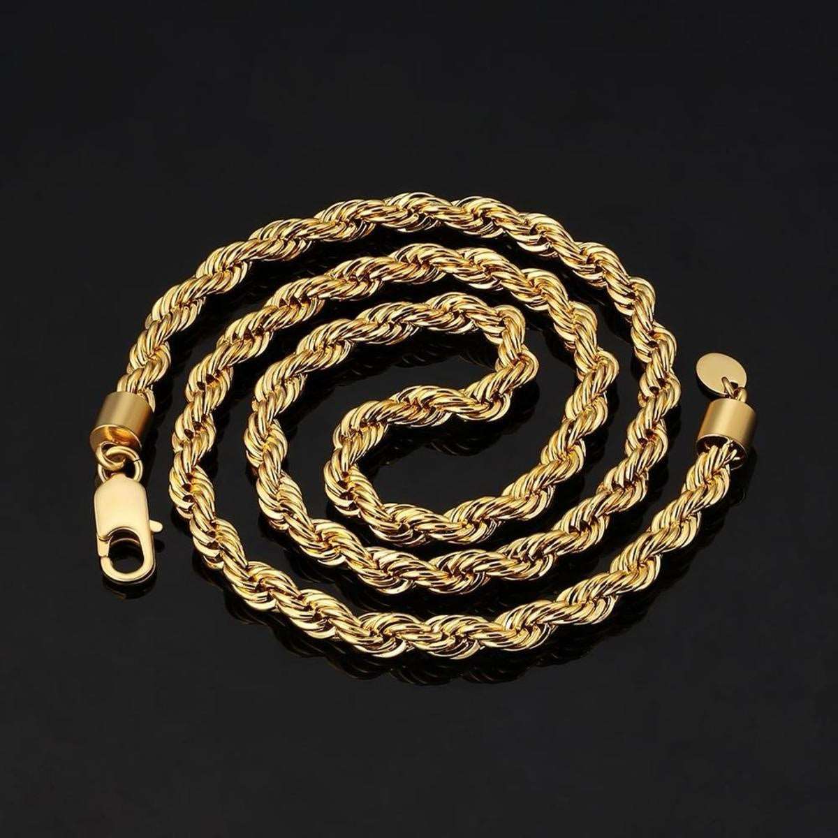 6mm Rope Necklace Set Gold