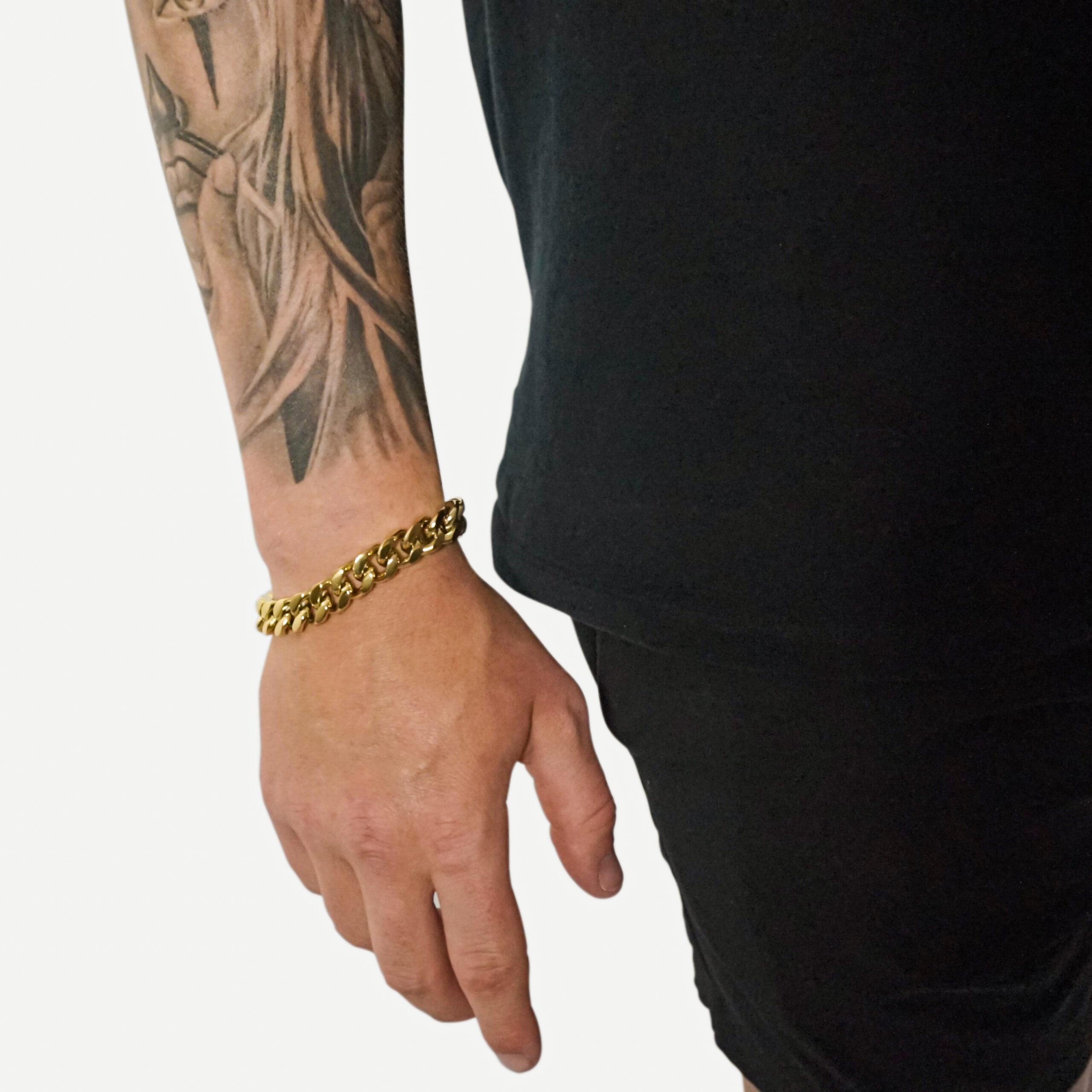 12mm Cuban Bracelet Gold