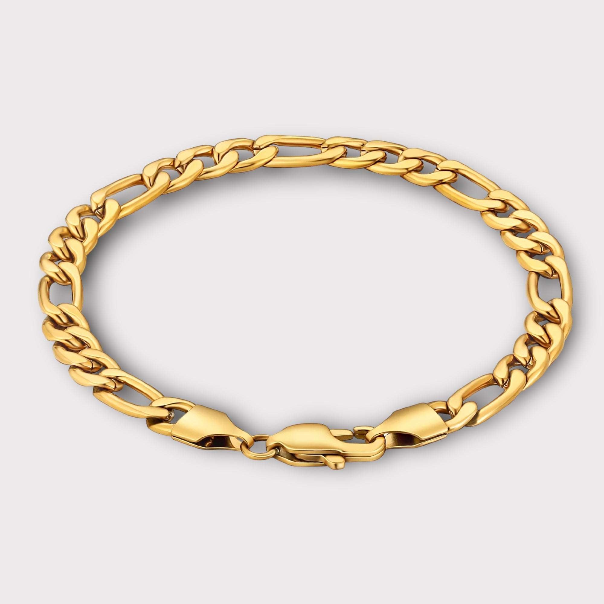 5mm Figaro Bracelet Gold