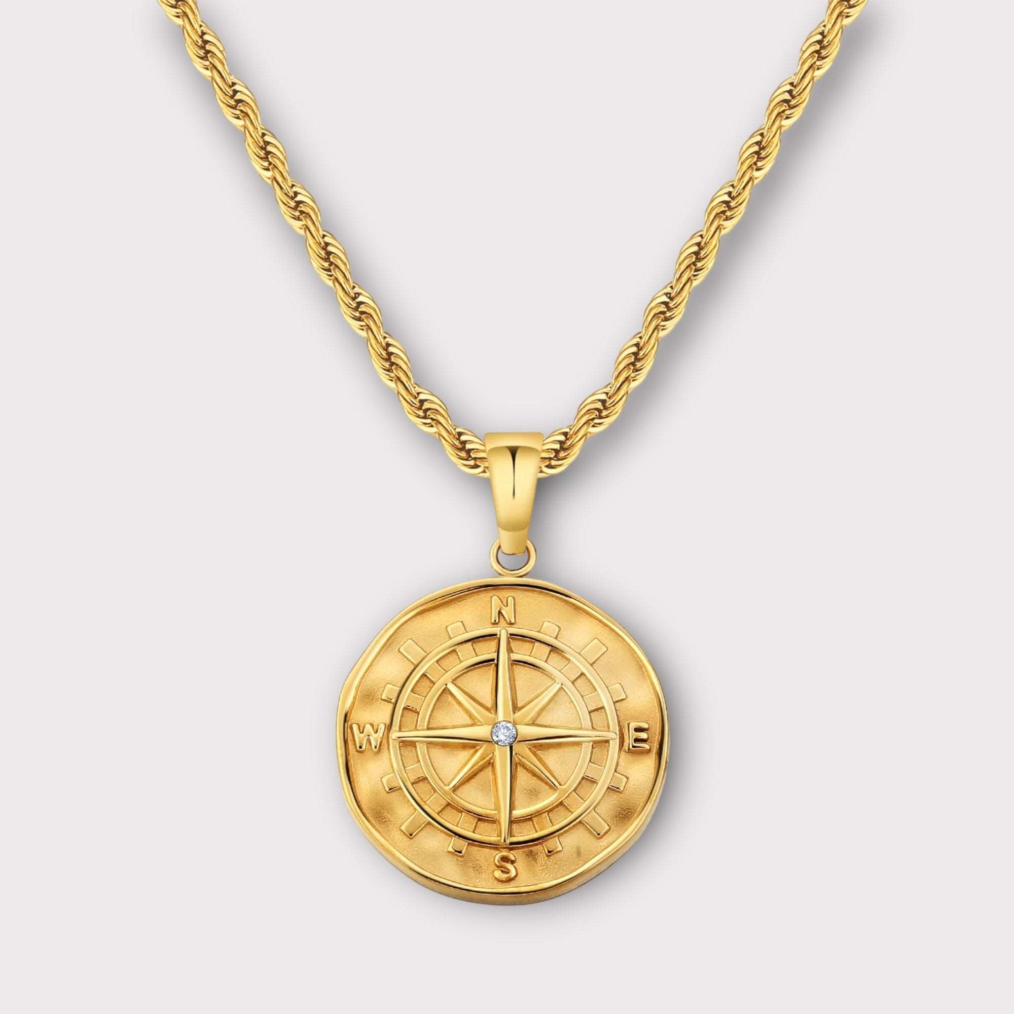 Compass Necklace Gold