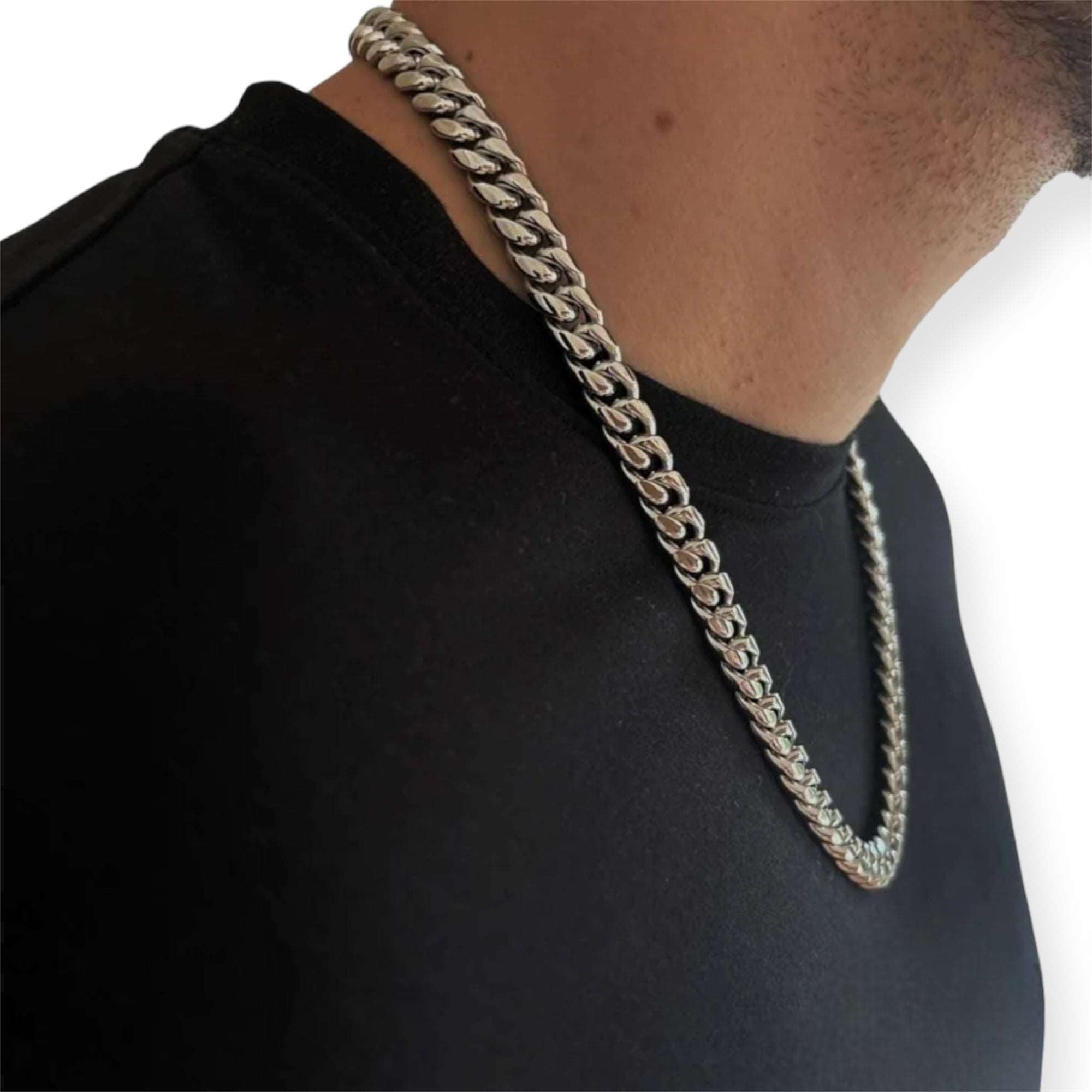 10mm Cuban Chain Silver