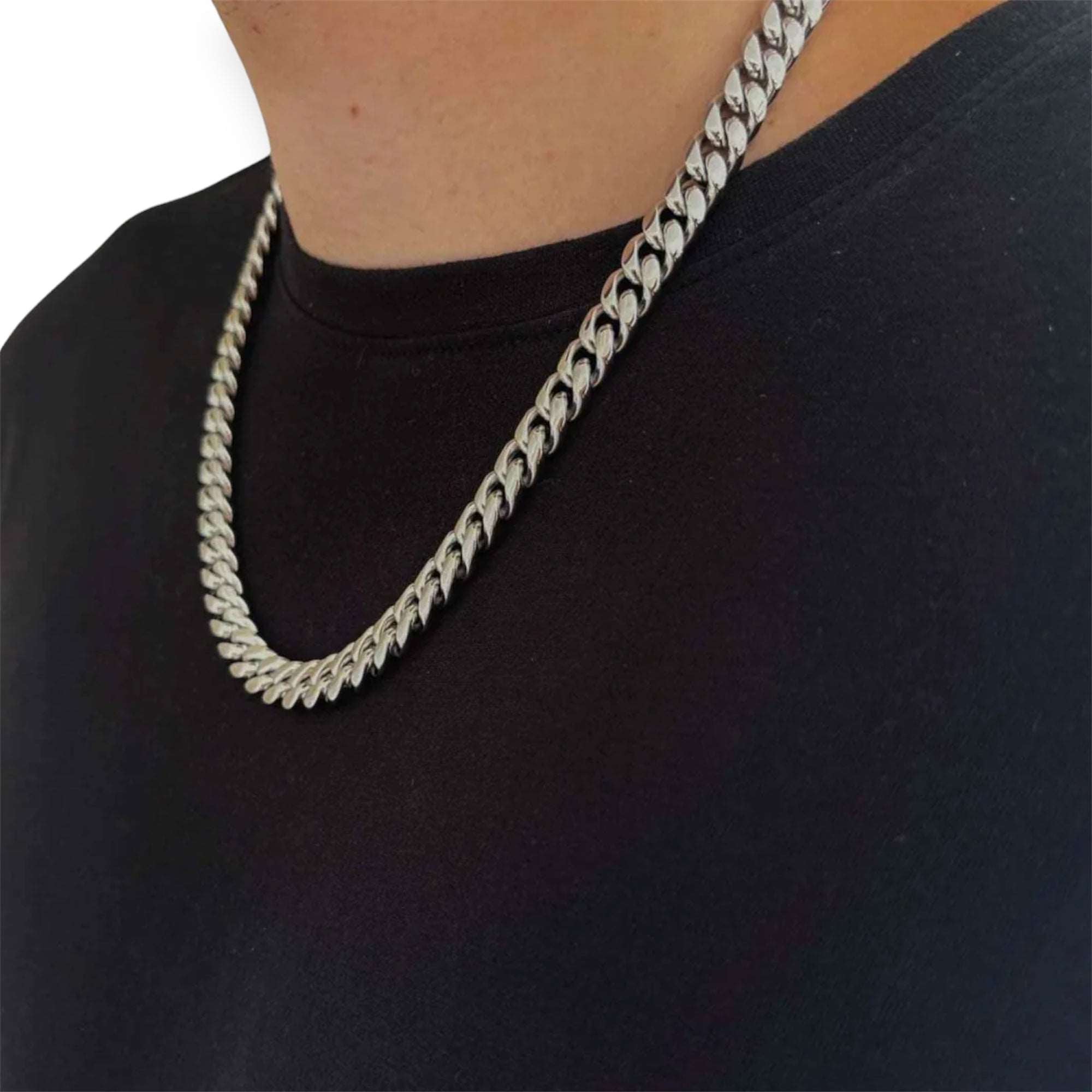 10mm Cuban Chain Silver