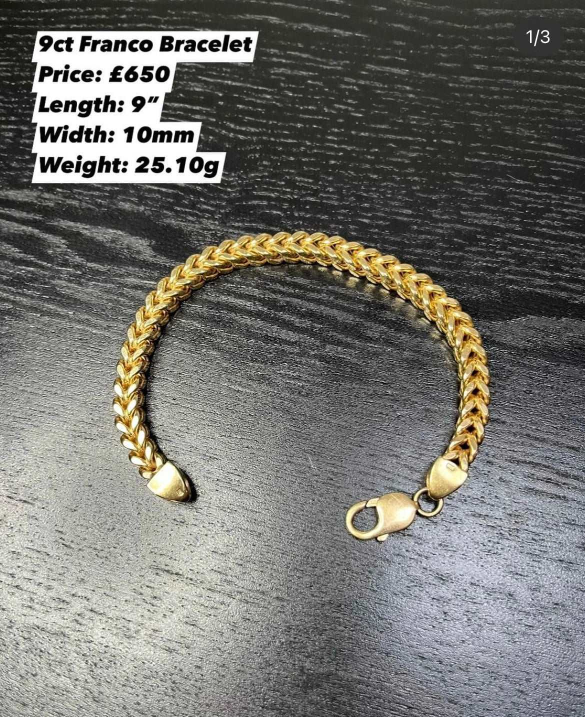 9ct Franco Bracelet