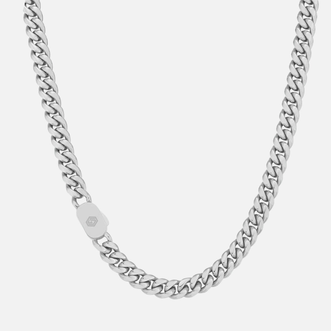 10mm Cuban Chain Silver