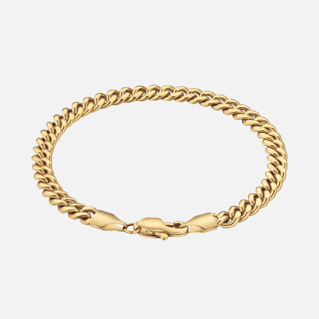 5mm Cuban Bracelet Gold - Casainte