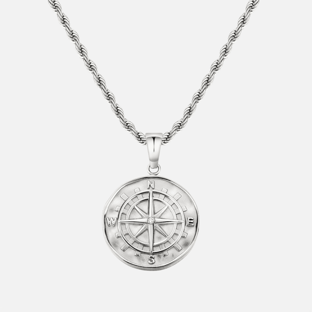 Compass Necklace Silver - Casainte