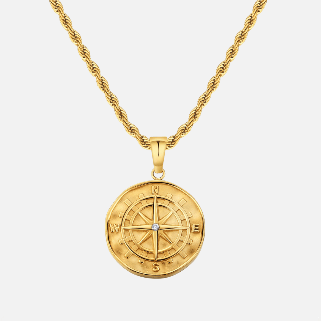 Compass Necklace Gold - Casainte