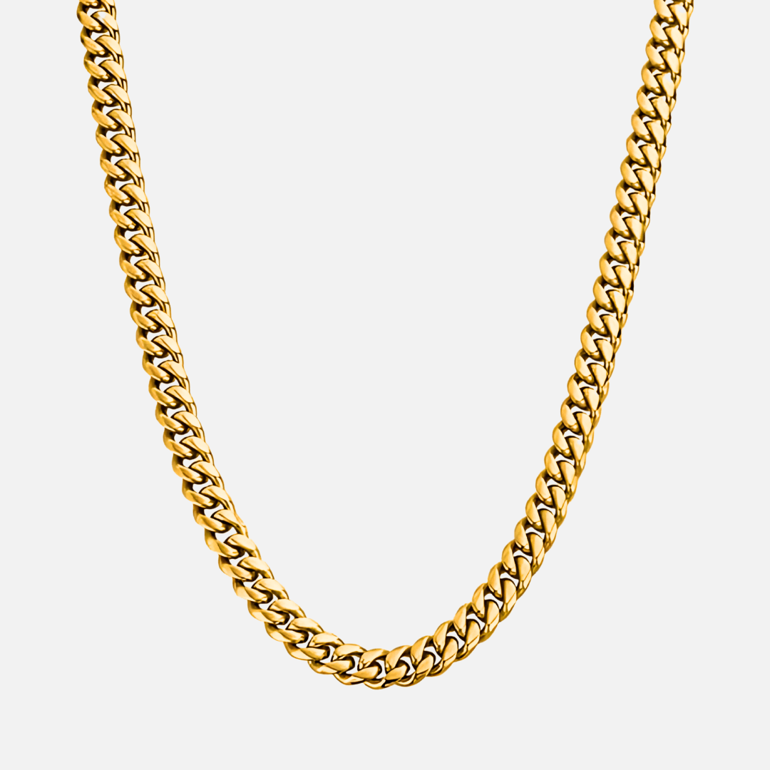 8mm Cuban Chain Gold - Casainte