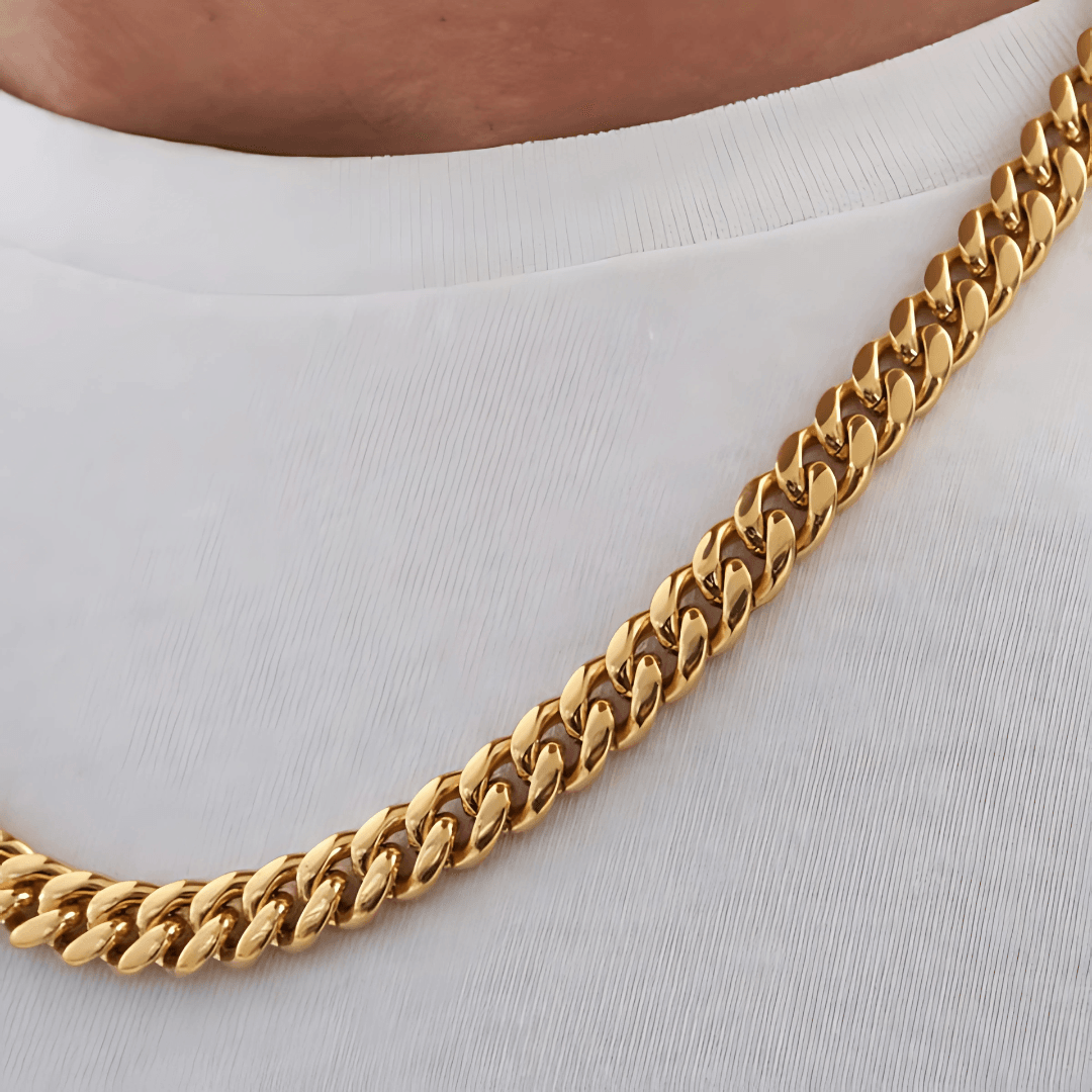 8mm Cuban Chain Gold - Casainte