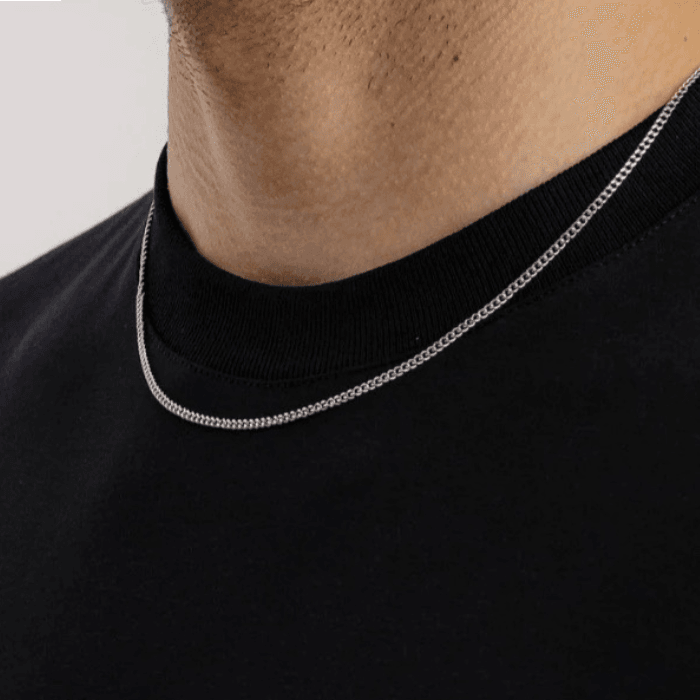 2mm Cuban Chain Silver - Casainte