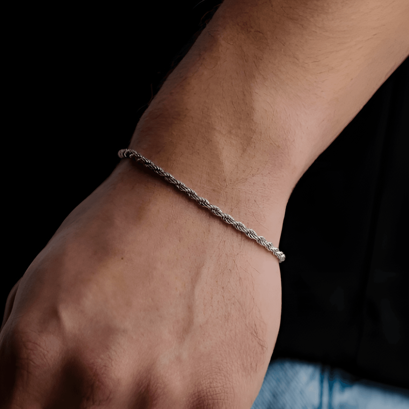 3mm Rope Bracelet Silver - Casainte