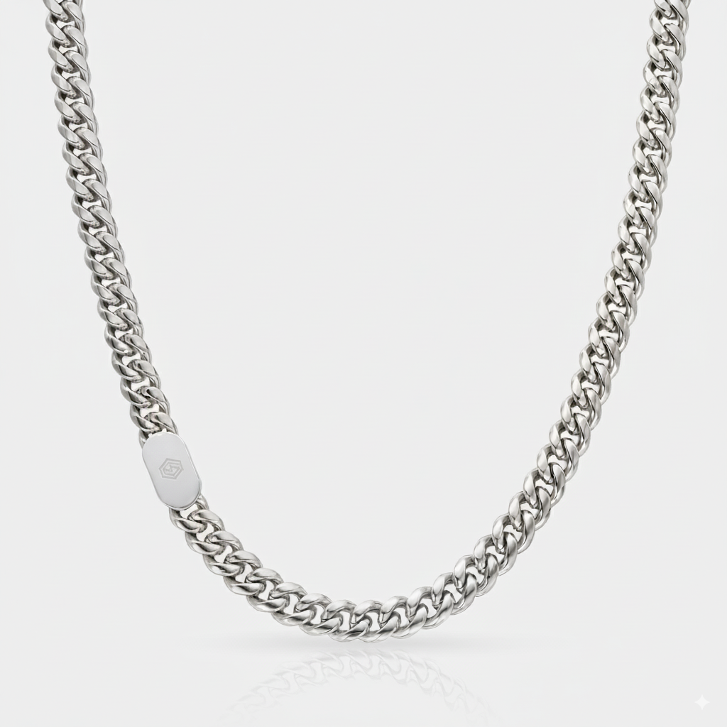 10mm Cuban Chain Silver